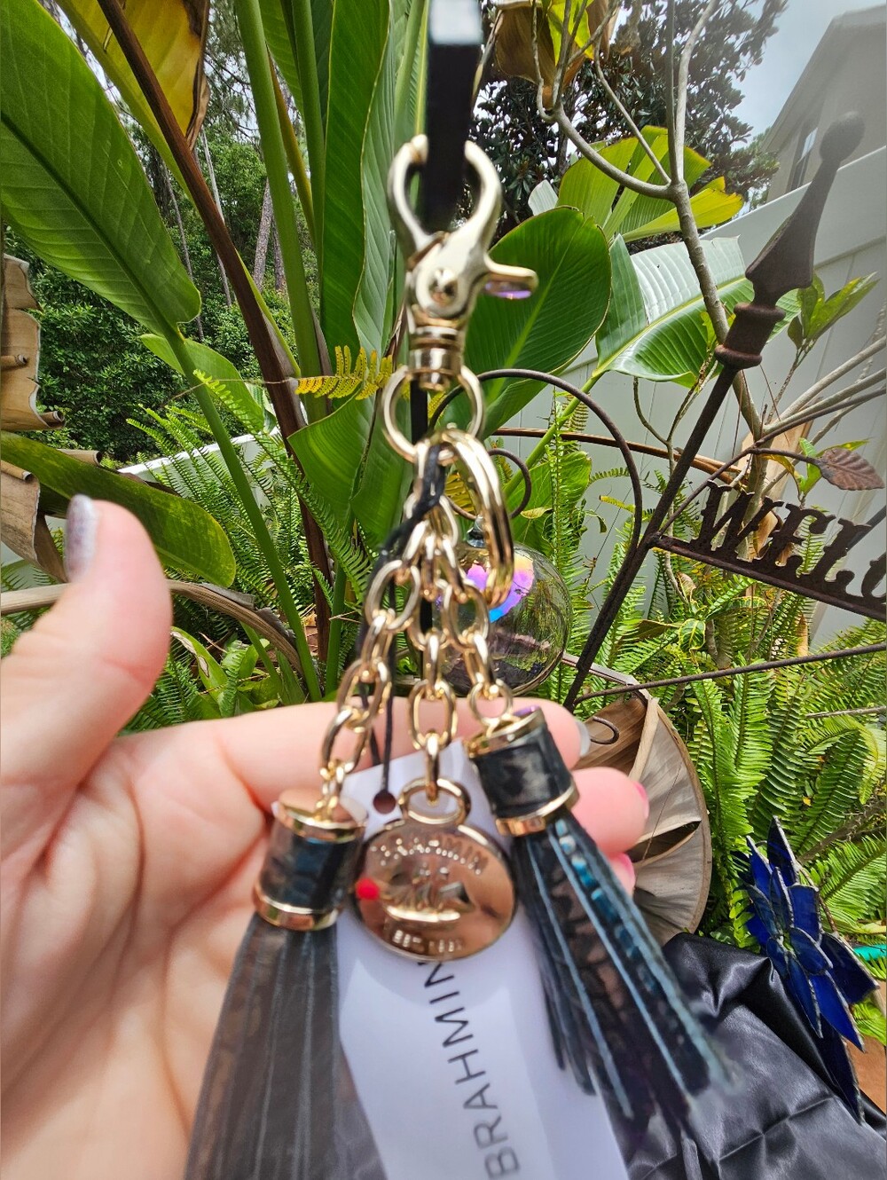 Brahmin Agate Melbourne Tassel Key Ring Bag Charm NWT